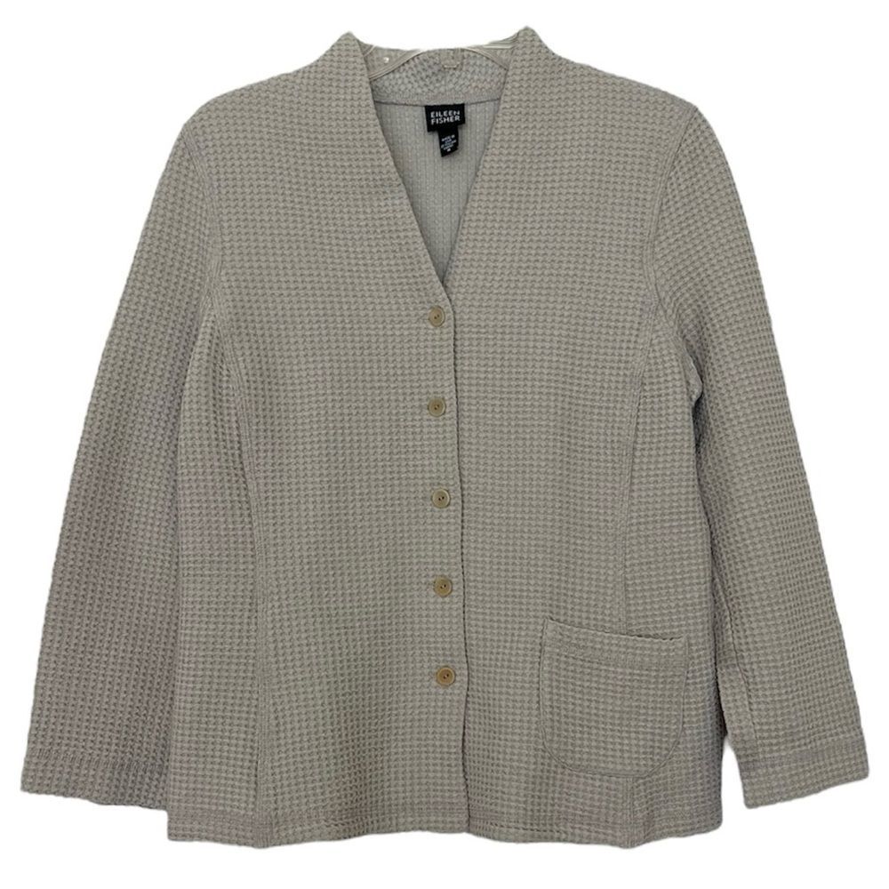Eileen Fisher Lagenlook Boxy Jacket M Minimalist Capsule Neutrals Career Office